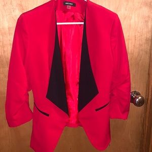 A red and black blazer